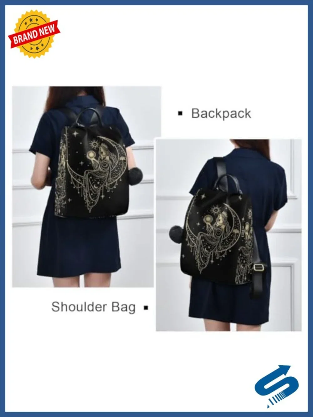 100% Polyester Water-Resistant Rucksack with Multiple Pockets for Travel &